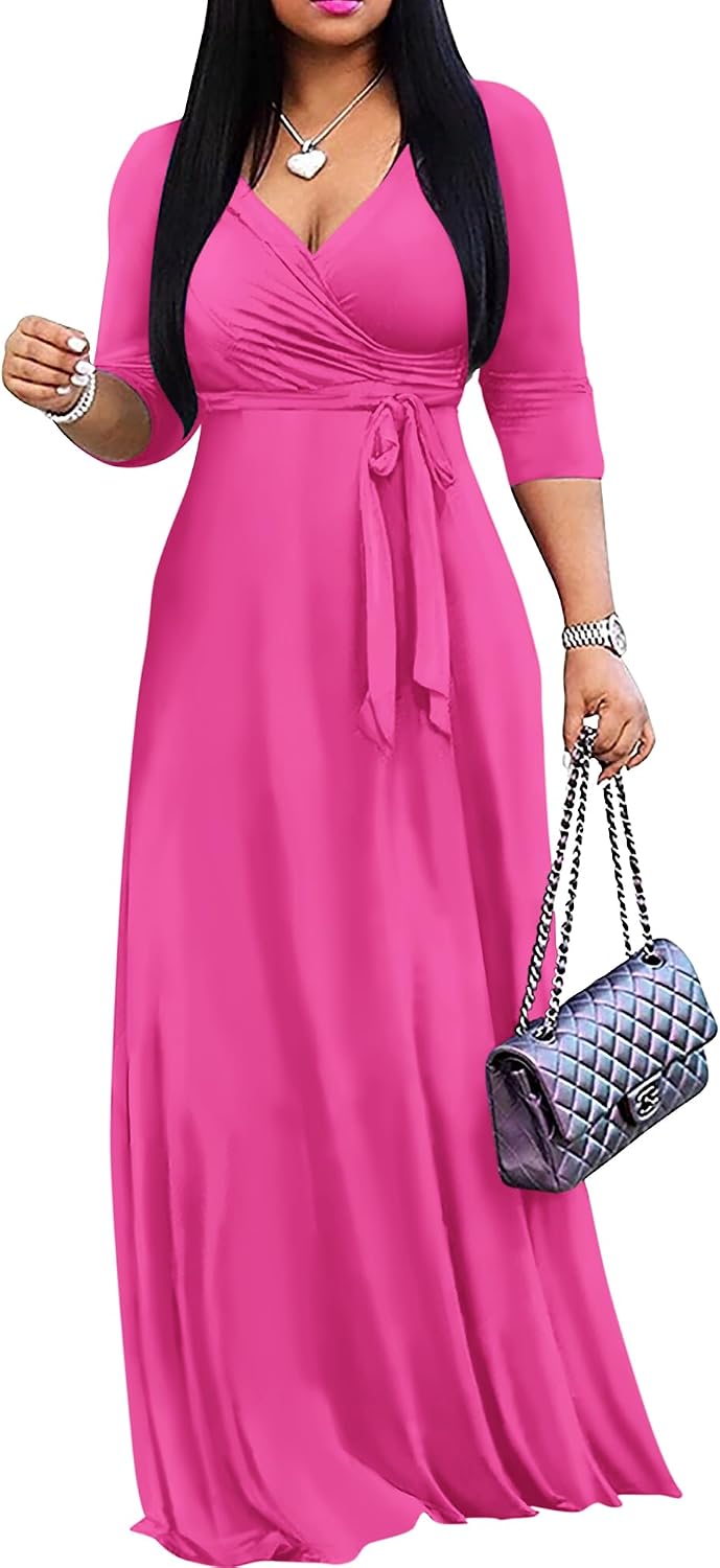 Thumbnail 4 de FANDEE 2025 Maxi Dress V-Neck 3/4 Sleeve