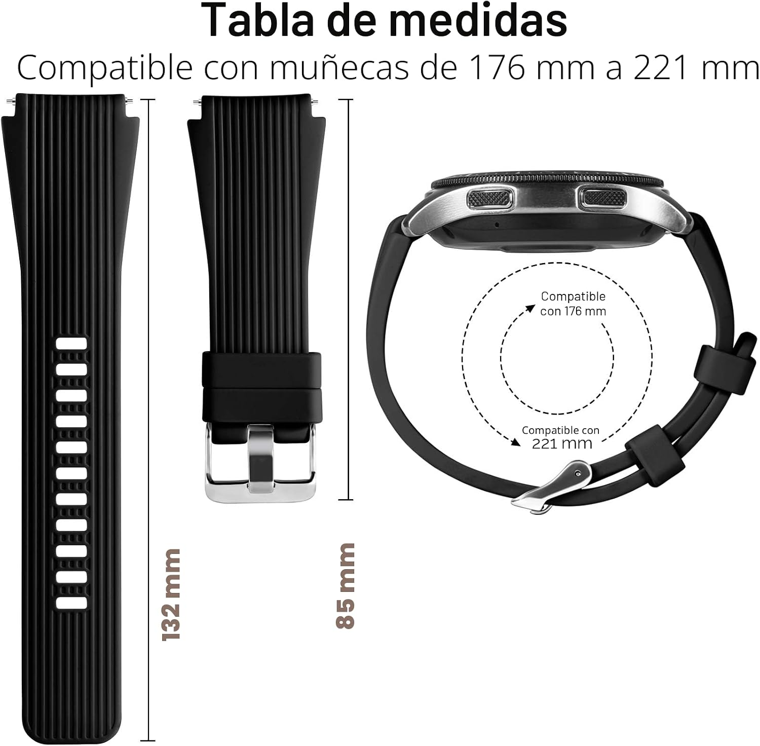 Detalle 2 de Dirrelo Correa 22 mm para Galaxy Watch