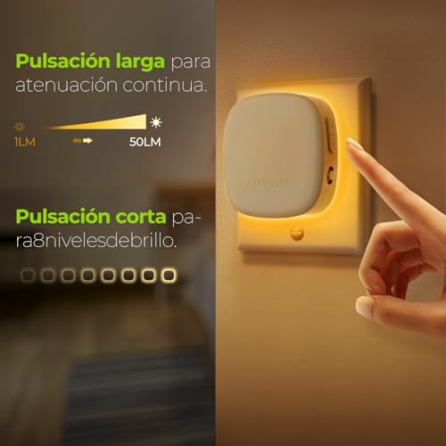 Thumbnail 3 de AUVON Luz Nocturna Infantil (2 Uds) con Sensor Movimiento y Sensor de Crepúsculo – Luz LED ámbar regulable
