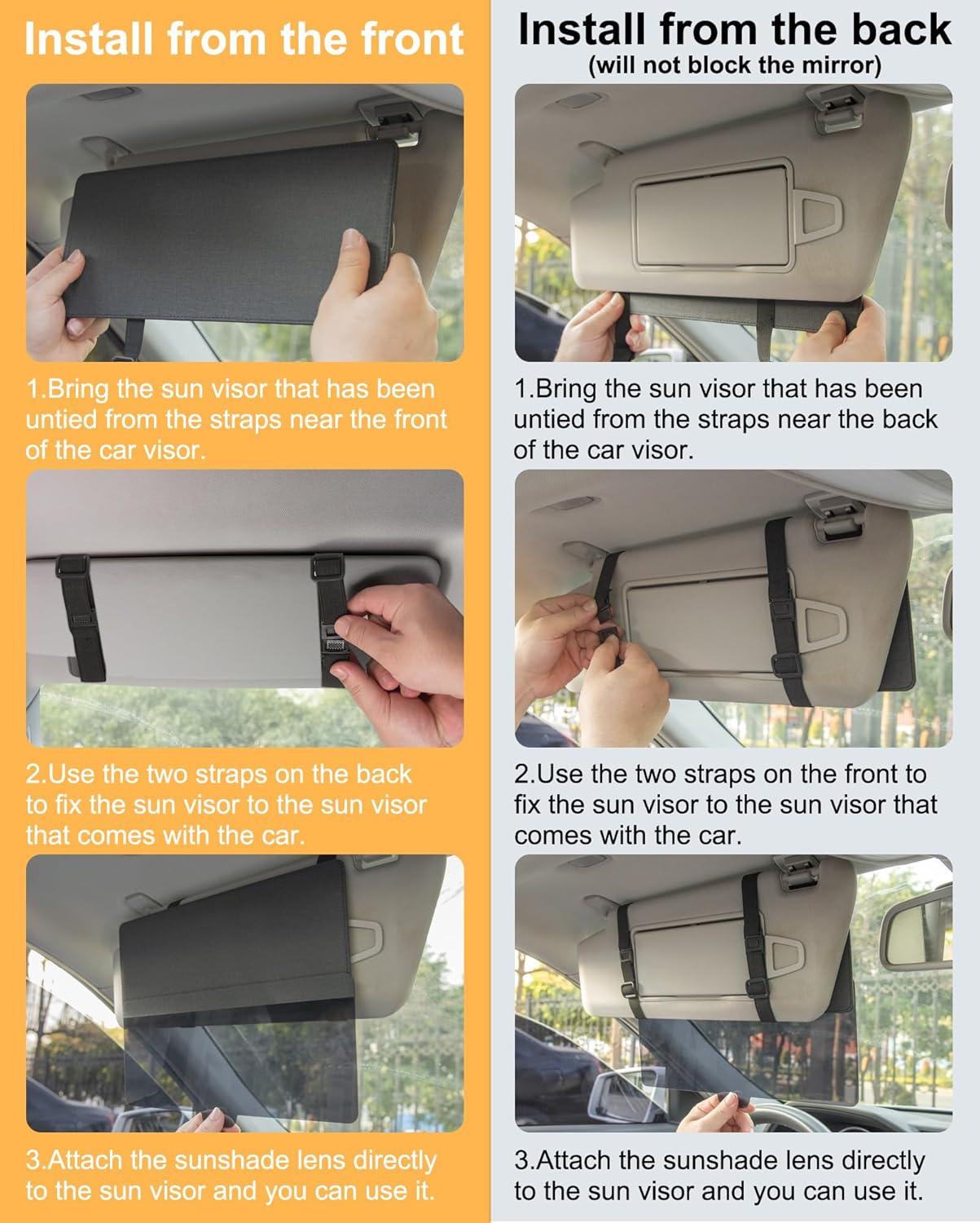 Detalle de Sonnenblende Verlängerung Auto – Magnetische Visiereinstellung in Grau
