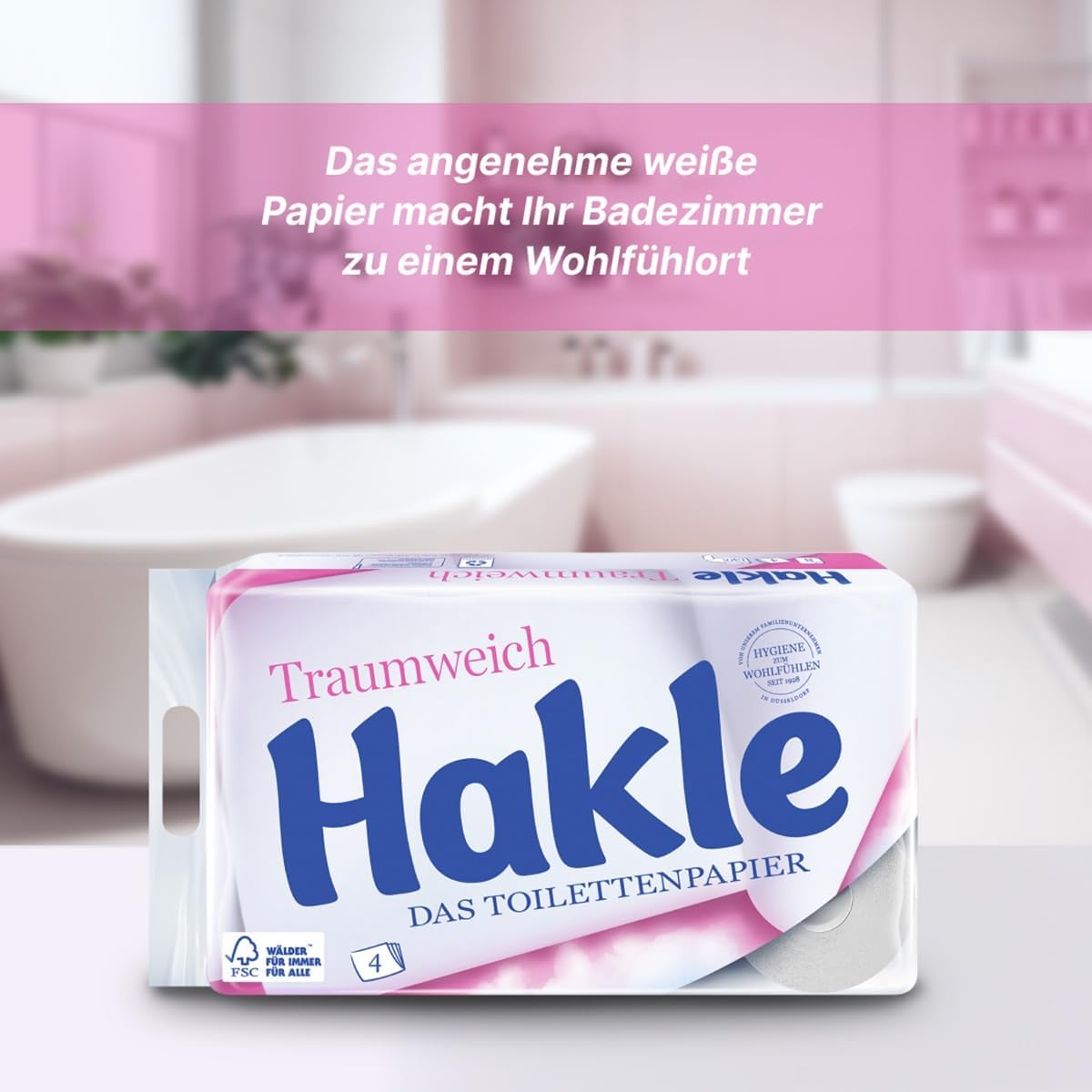 Detalle de Hakle Traumweich Toilettenpapier – 72 Rollen, 4-lagig, 130 Blatt pro Rolle, Duftfrei