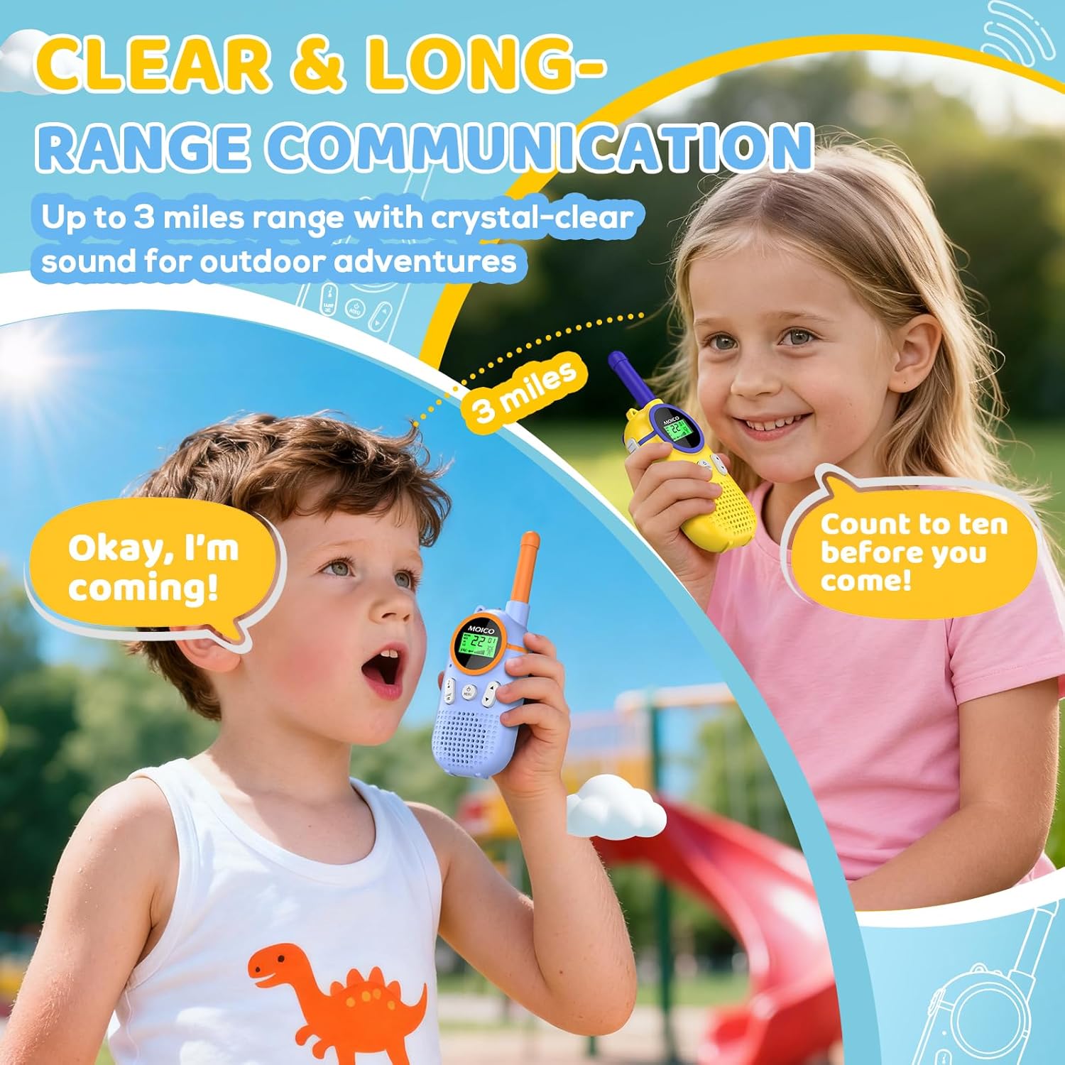 Thumbnail 1 de MOICO Kids Walkie Talkies for 3-12 Year Olds – Rechargeable Long Range Toy Radios