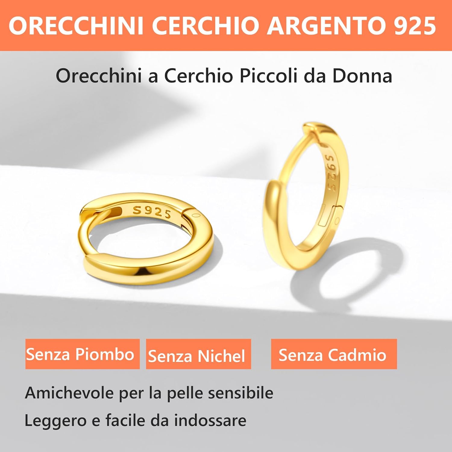 Thumbnail 4 de Silvora Orecchini Cerchio Argento 925 10 mm