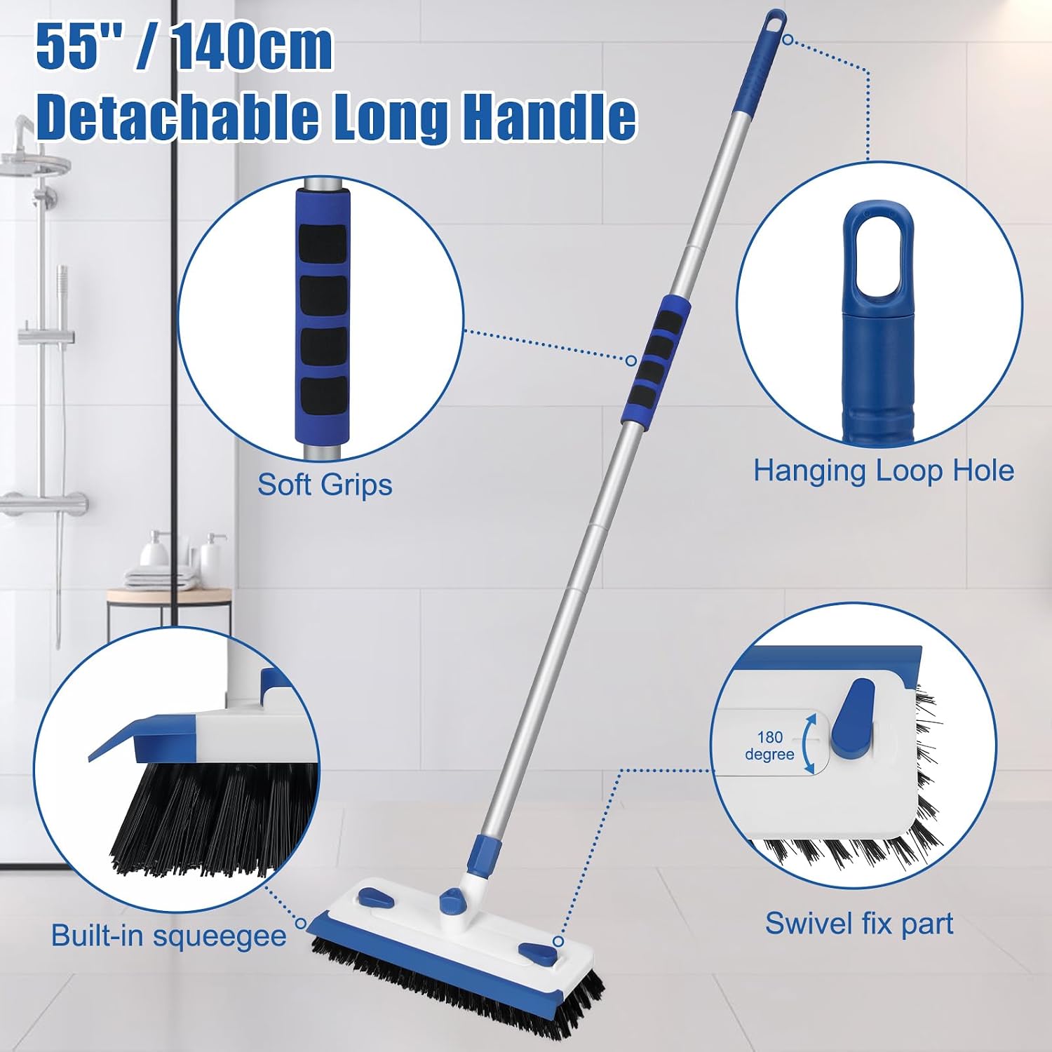 Thumbnail 2 de Qaestfy Floor Scrub Brush 55'' 3 in 1