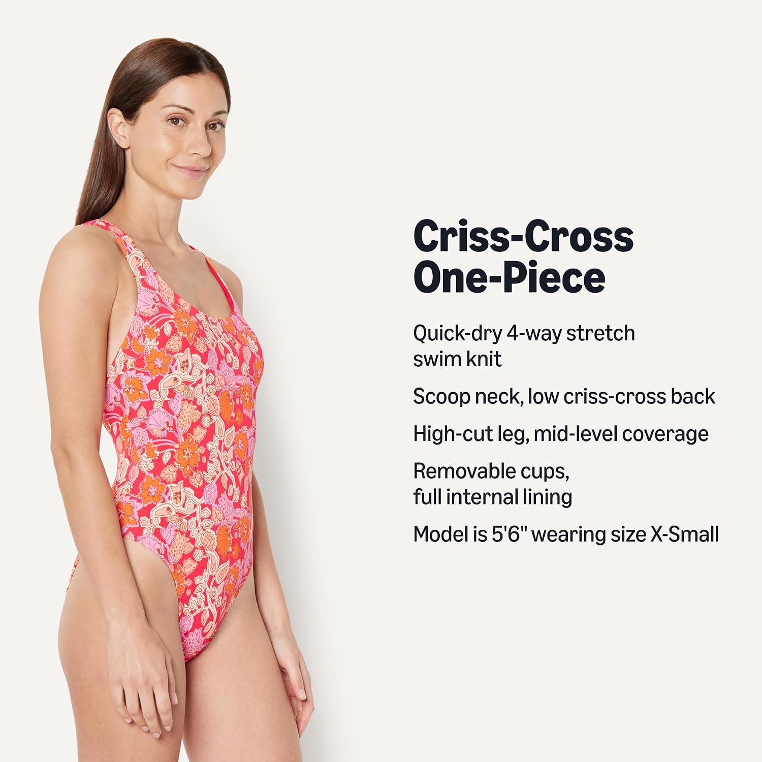 Detalle de Amazon Essentials Women's Criss-Cross Back One-Piece Swimsuit
