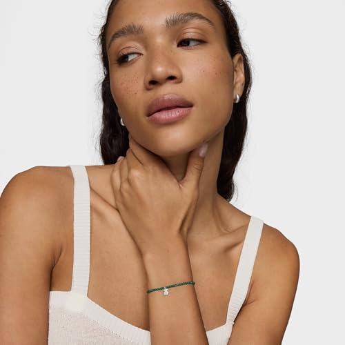 Thumbnail 3 de TOUS Pulsera Elástica Motivos con Bolas de Calcedónia Verde y Motivo Oso en Plata de Primera Ley 925 (17 cm)