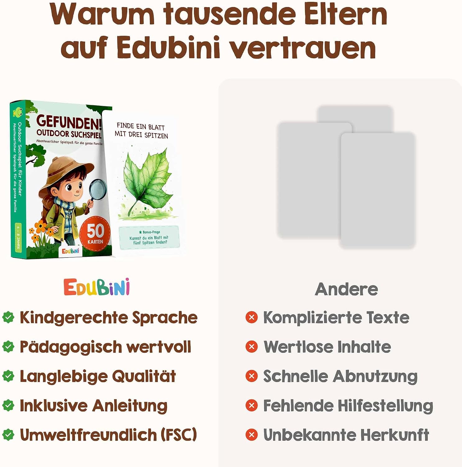 Thumbnail 5 de Edubini GEFUNDEN! Outdoor Suchspiel 50 Karten 🎲