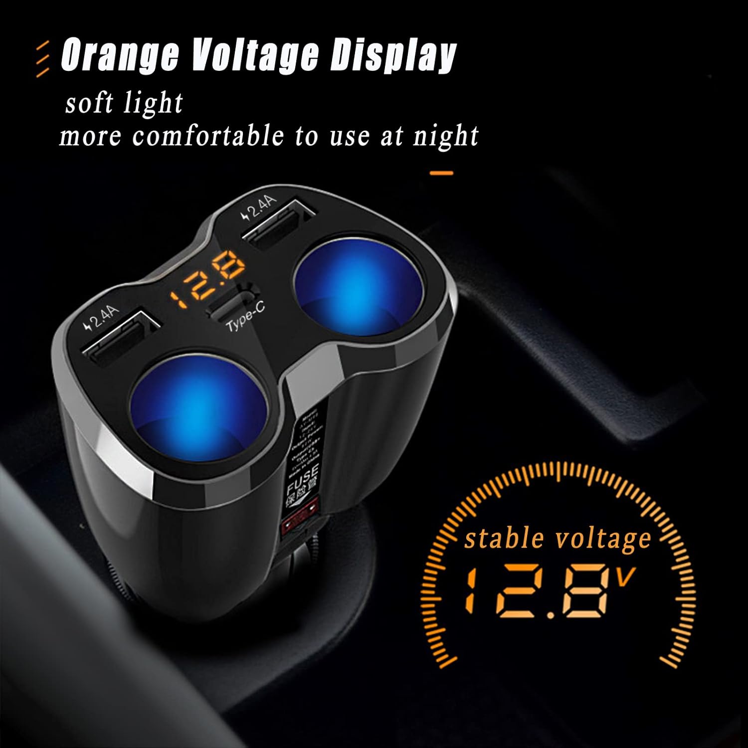 Thumbnail 1 de Car Charger 120W with Dual USB and Type‑C 🔌