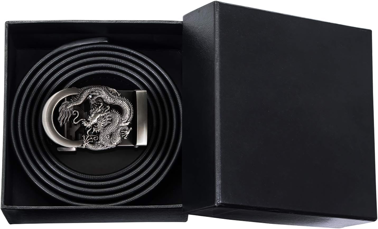 Thumbnail 2 de Barry.Wang Men's Ratchet Belt with Automatic Buckle – 1 3/8" Leather Western Belt