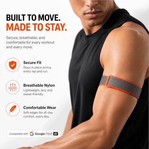 Detalle de Zspoly Oberarmband kompatibel mit Google Fitbit Air – verstellbares, atmungsaktives Nylon-Sportarmband