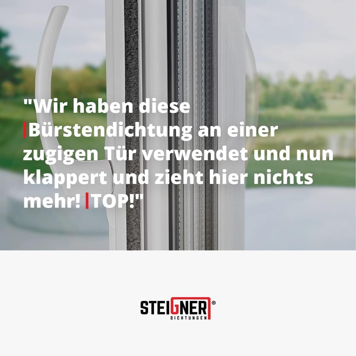 Thumbnail 4 de STEIGNER 10m joint brosse adhésif pour porte coulissante, hauteur 11 mm 🚪