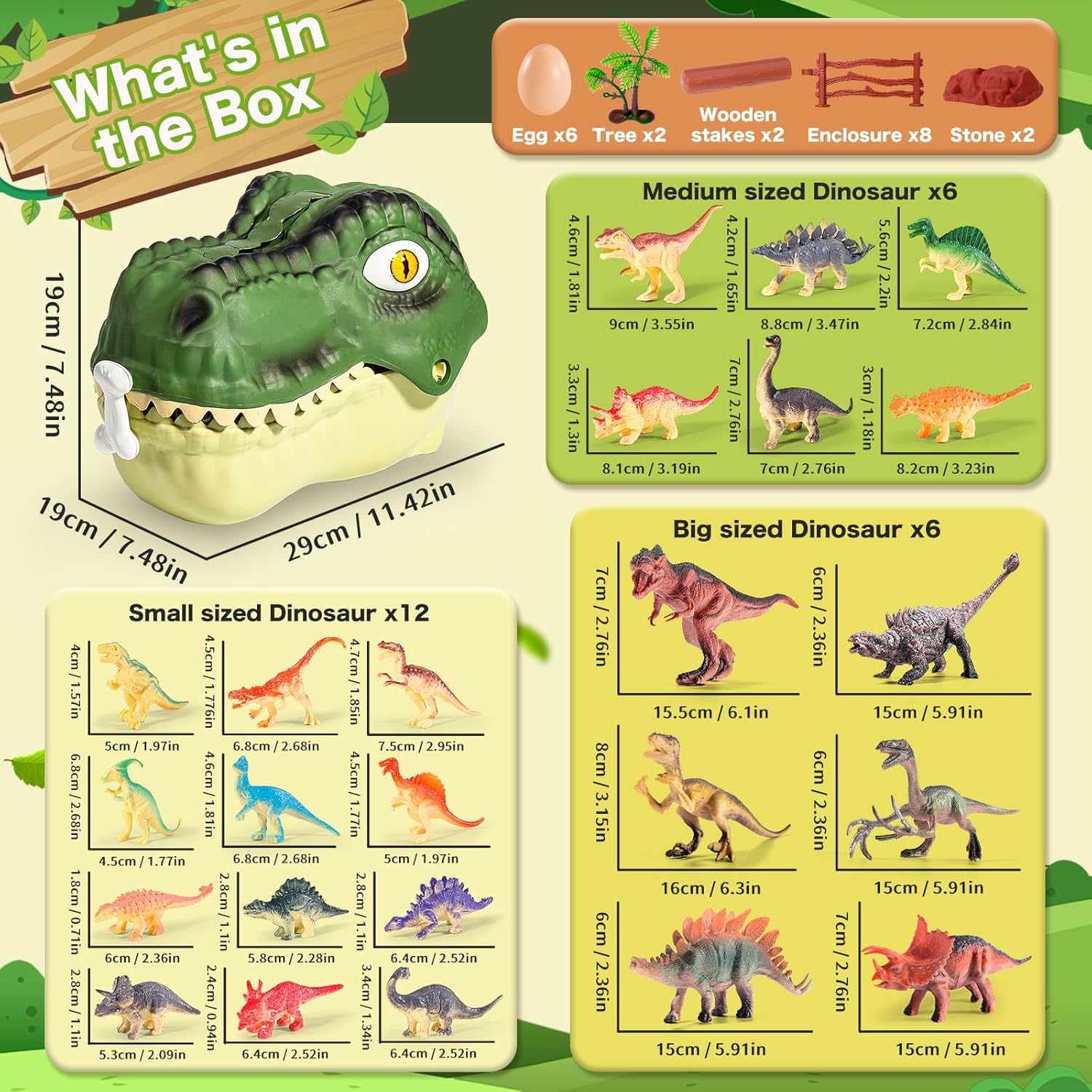Detalle 2 de RISUNTOY 45-piece Dinosaur Toys 🦖