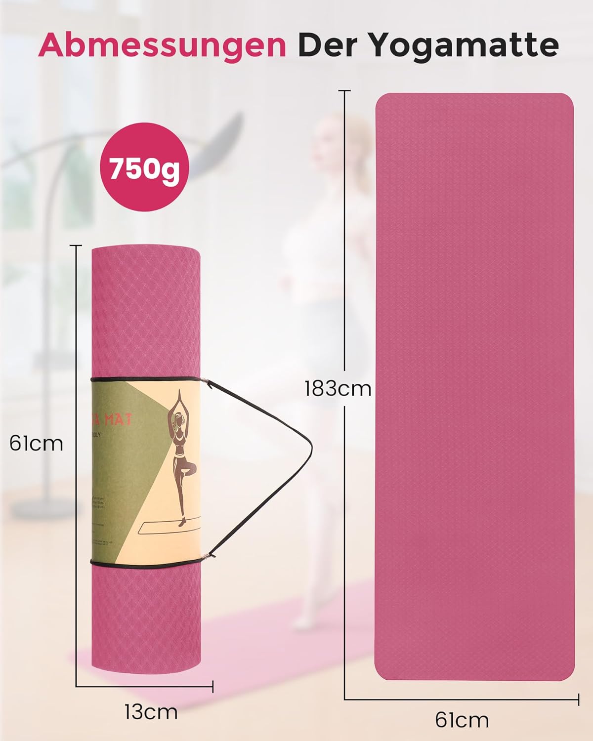 Thumbnail 1 de Oak & Tea Tapete de Yoga 183 x 61 x 0,6 cm
