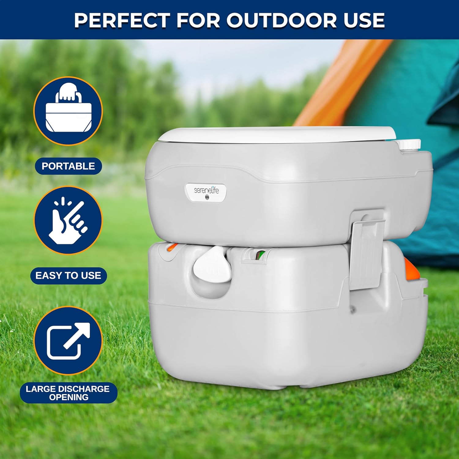 Detalle de SereneLife Portable Camping Toilet 5.8 Gal