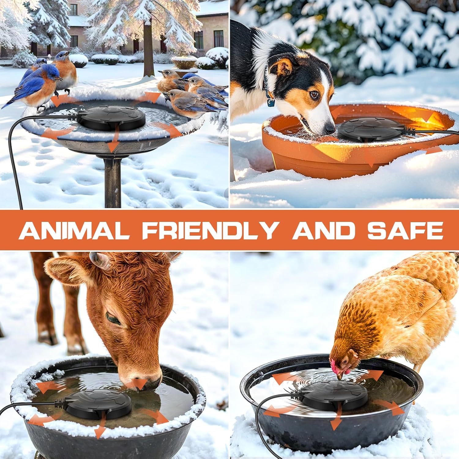 Thumbnail 6 de Daoeny 120W Bird Bath Heater with Thermostat and 5 ft Cord