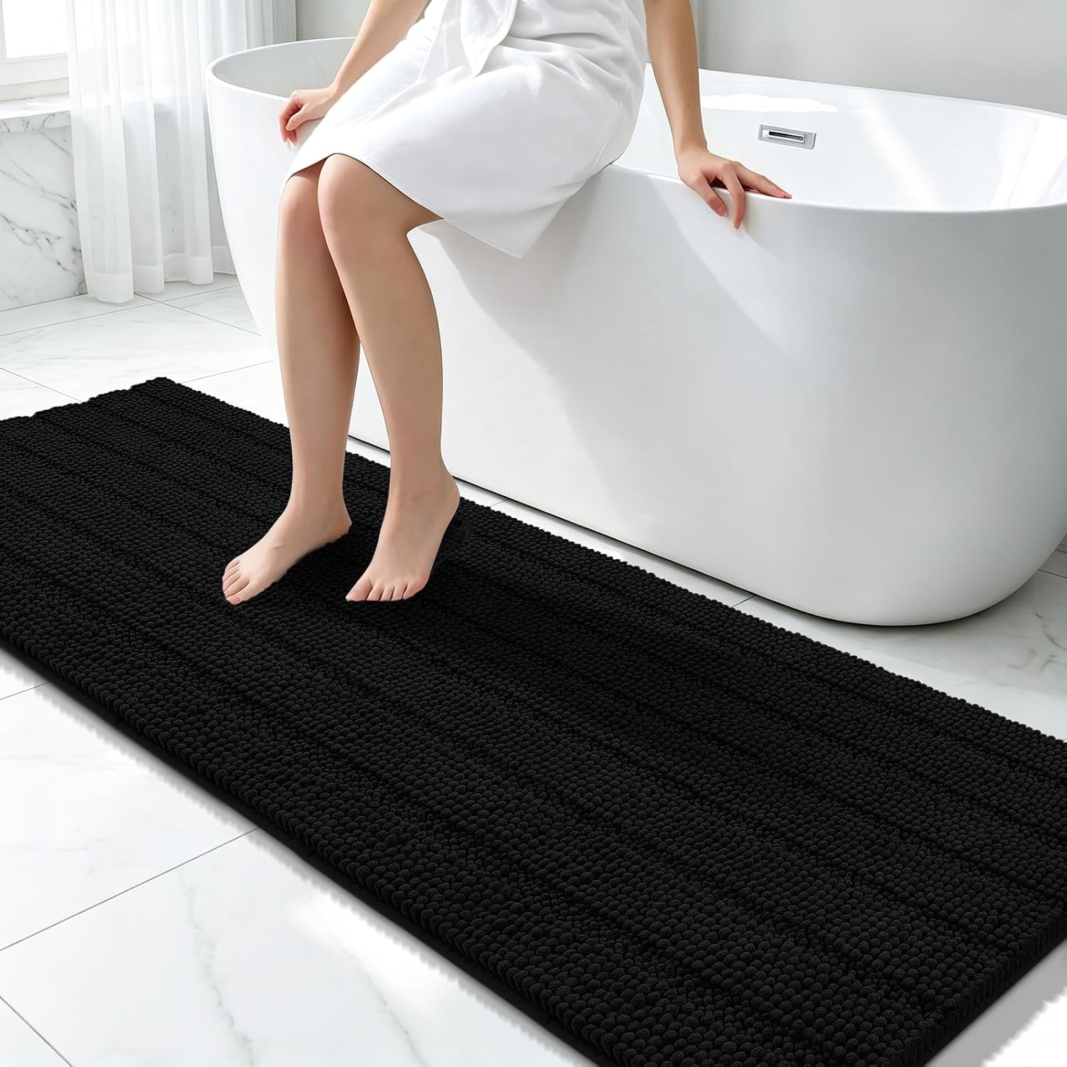 Detalle de Bcoimo Chenille Bath Runner Rug 70x24