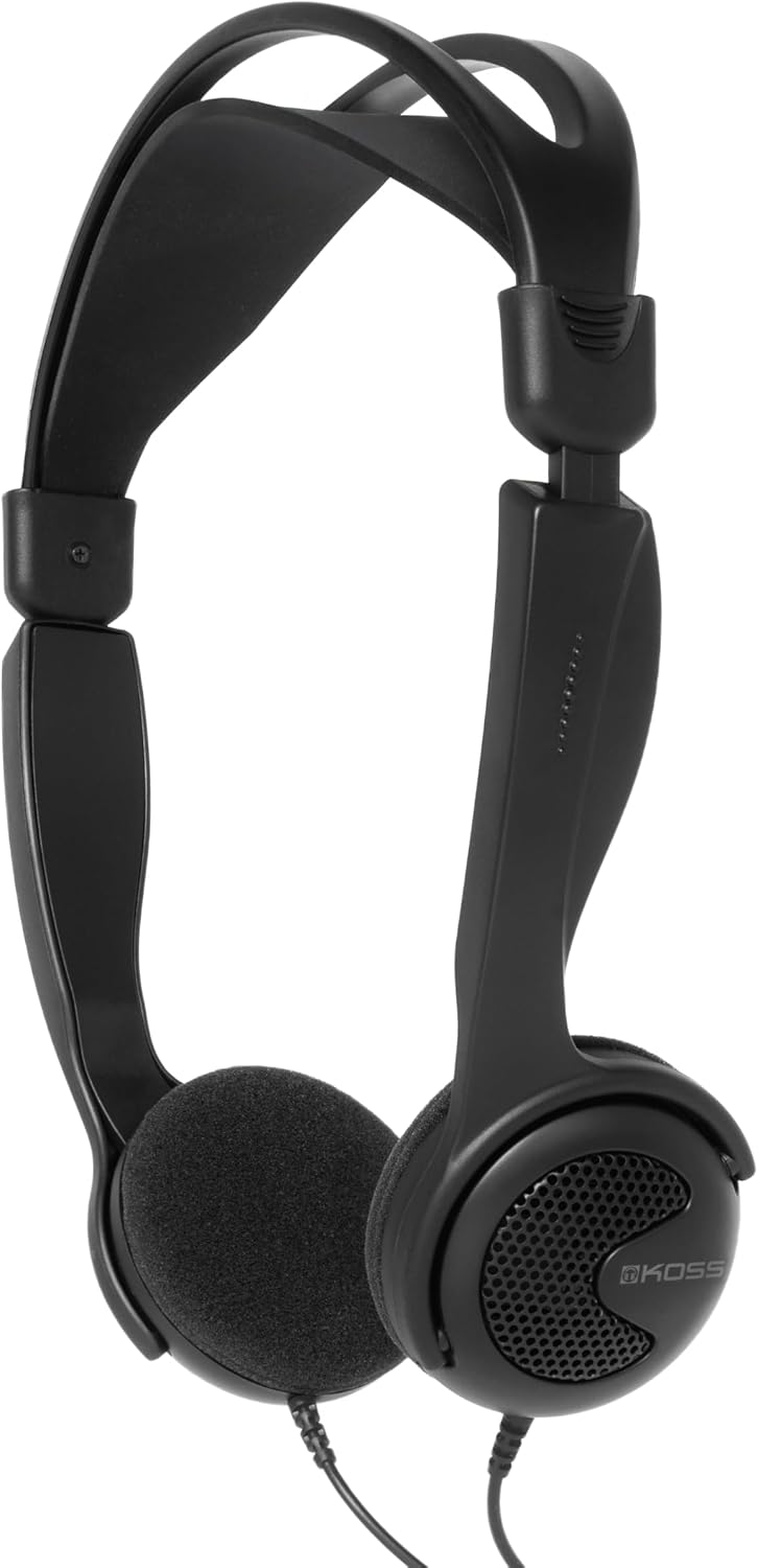 Detalle de KOSS KTXPro1 Black オンイヤーヘッドホン、90年代スタイル・チタンコーティングドライバー・音量調節