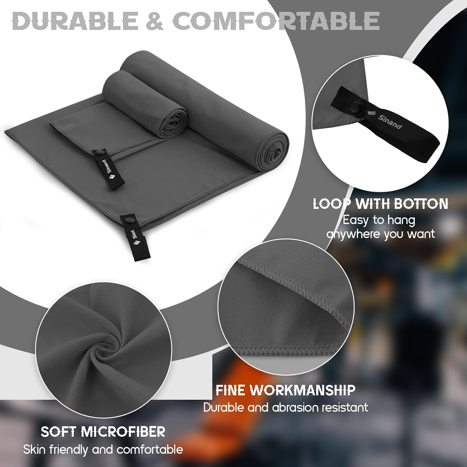 Detalle de Microfibre towel 2 pack 160x80cm travel towel