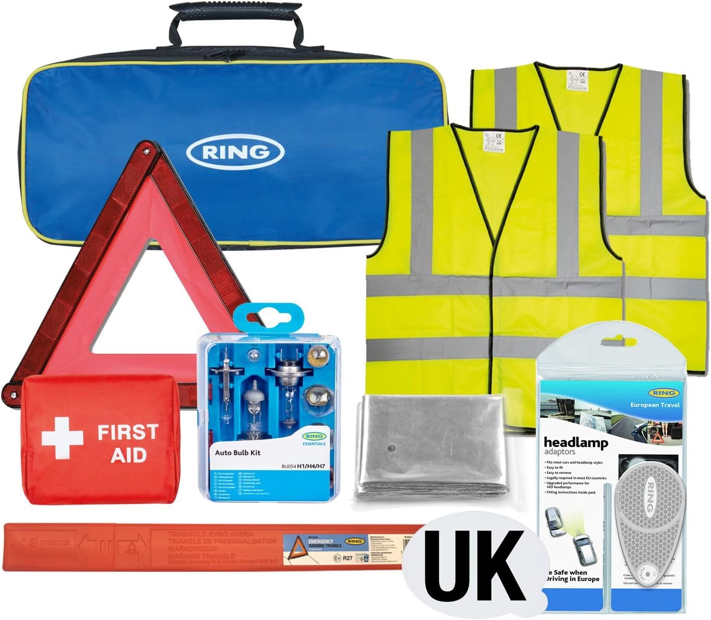 RING Essential European Driving Travel Kit 2026 (8-piece) for UK motorists