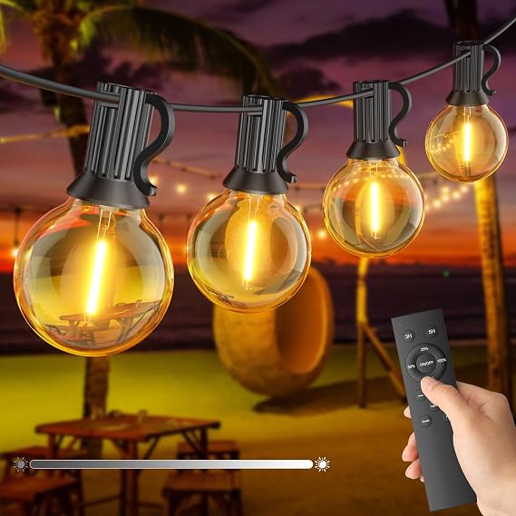 Detalle de FANSANMY Guirnalda de Luces Exterior 15M 🌟 Control Remoto