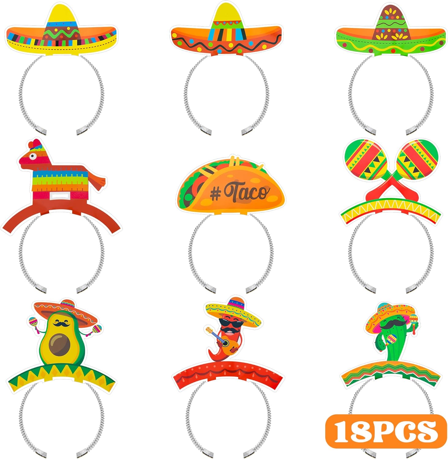 Thumbnail 6 de Melisheer Cinco de Mayo Decorations Sombrero Party Hat Headbands (12 Pack)
