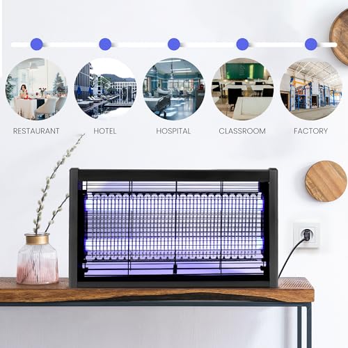 Thumbnail 6 de TTANMILY lámpara eléctrica antimosquitos y matamoscas de 20 W (365 nm) para interiores y jardines