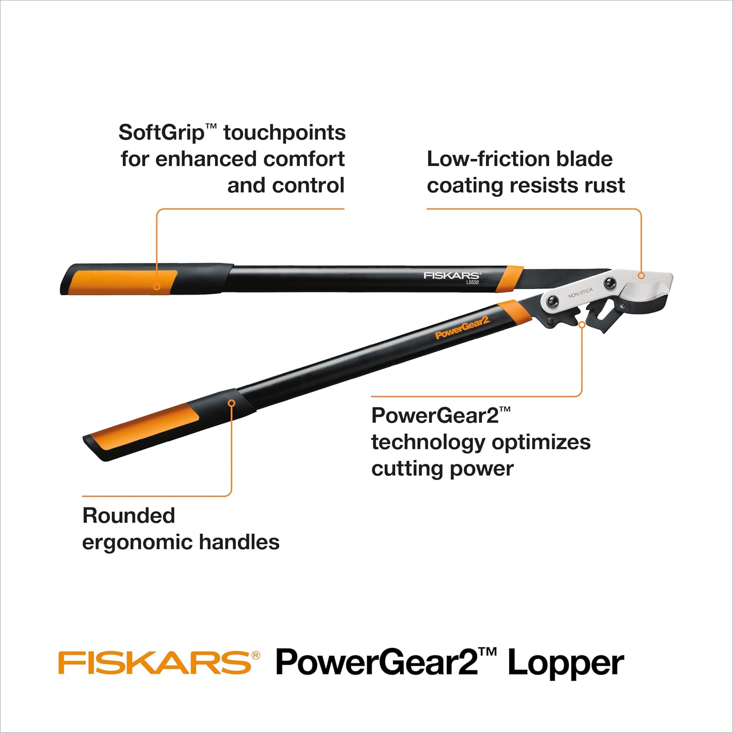 Thumbnail 1 de Fiskars 394801-1003 takkenschaar met PowerGear2 en stalen lemmet