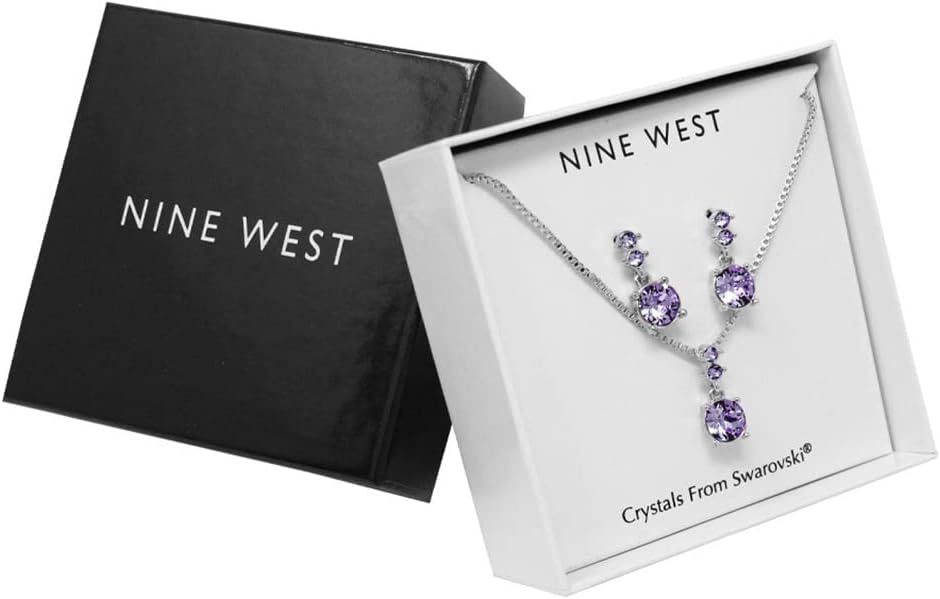 Detalle 2 de Nine West Necklace and Earring Set, Silver-Tone