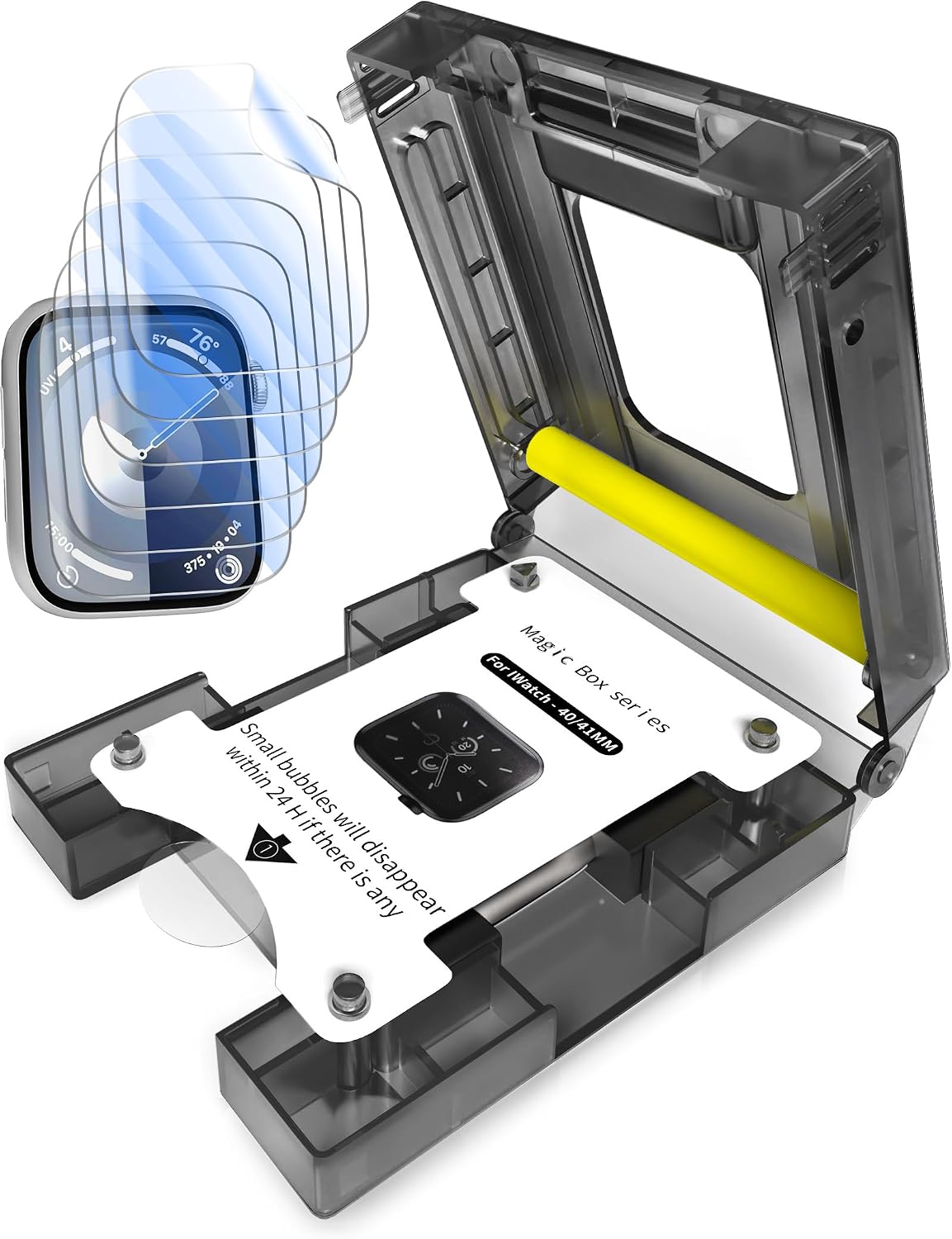 Detalle de Yaekea 6 Pack Screen Protector for Apple Watch Series 9/8/7 (41mm) and Series 6/5/4/SE/SE2nd (40mm)