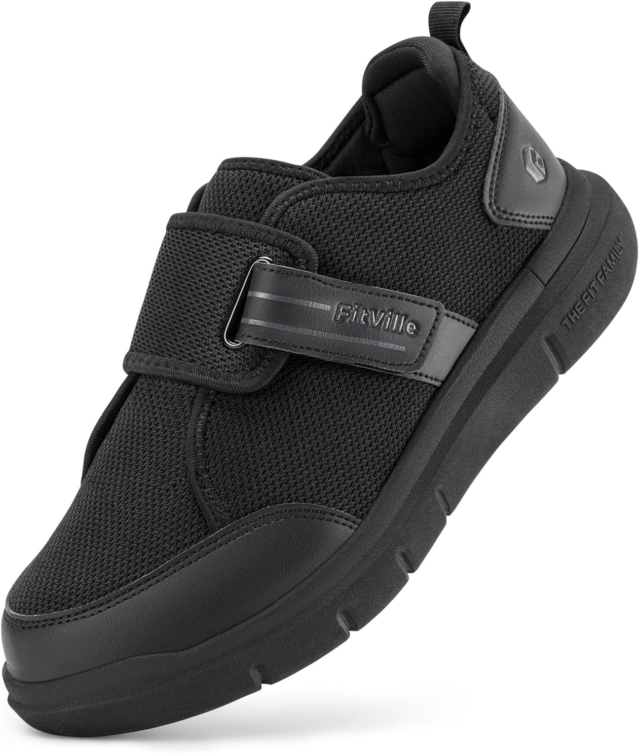 Detalle de FitVille Chaussures diabétiques homme Extra Larges à scratch pour marche des seniors