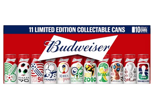 Thumbnail 1 de Budweiser Cerveza Edición Limitada en Latas Coleccionables de Mundiales – American Lager con Beechwood Aging
