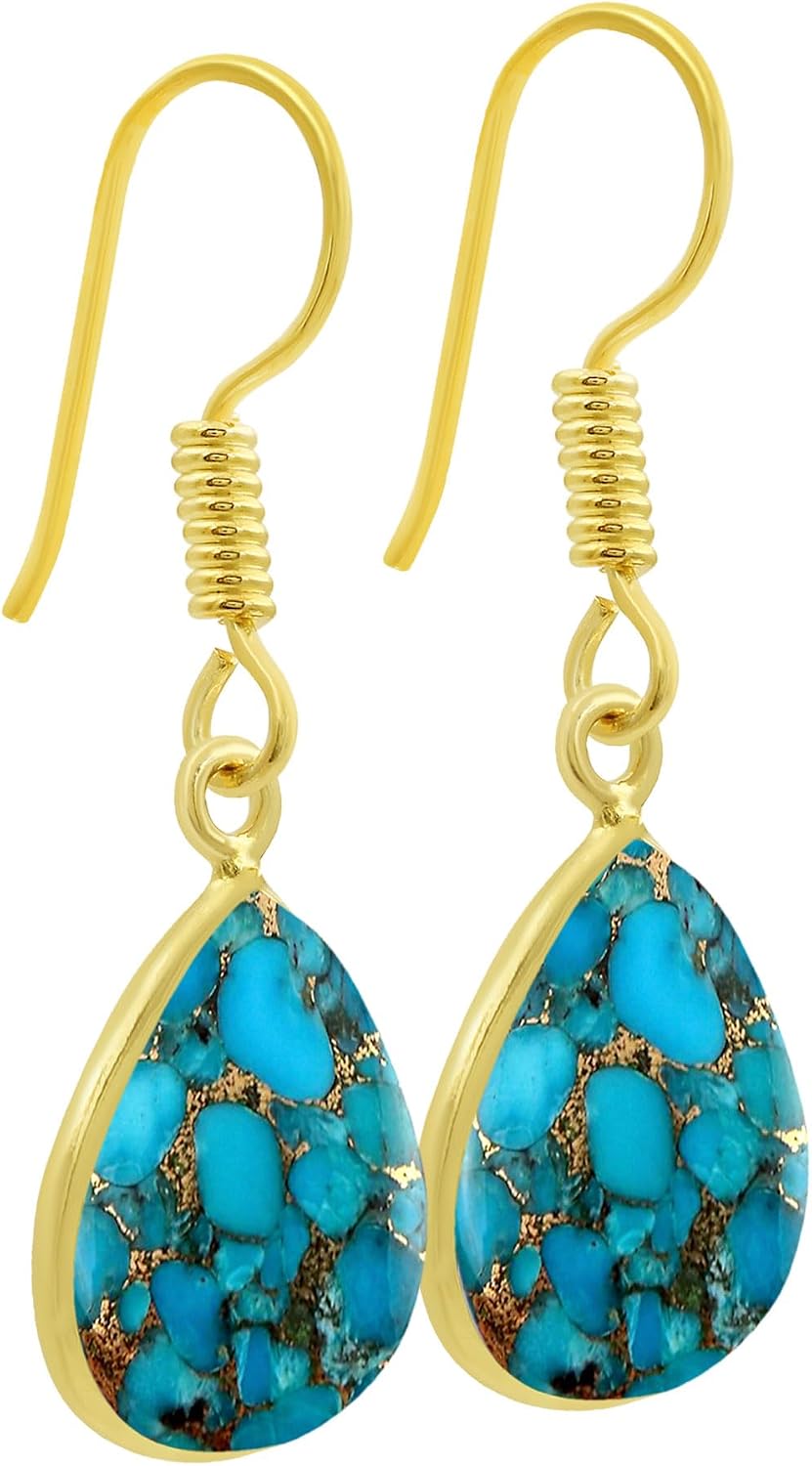 Detalle 2 de Natural Gemstone Dangle Earrings