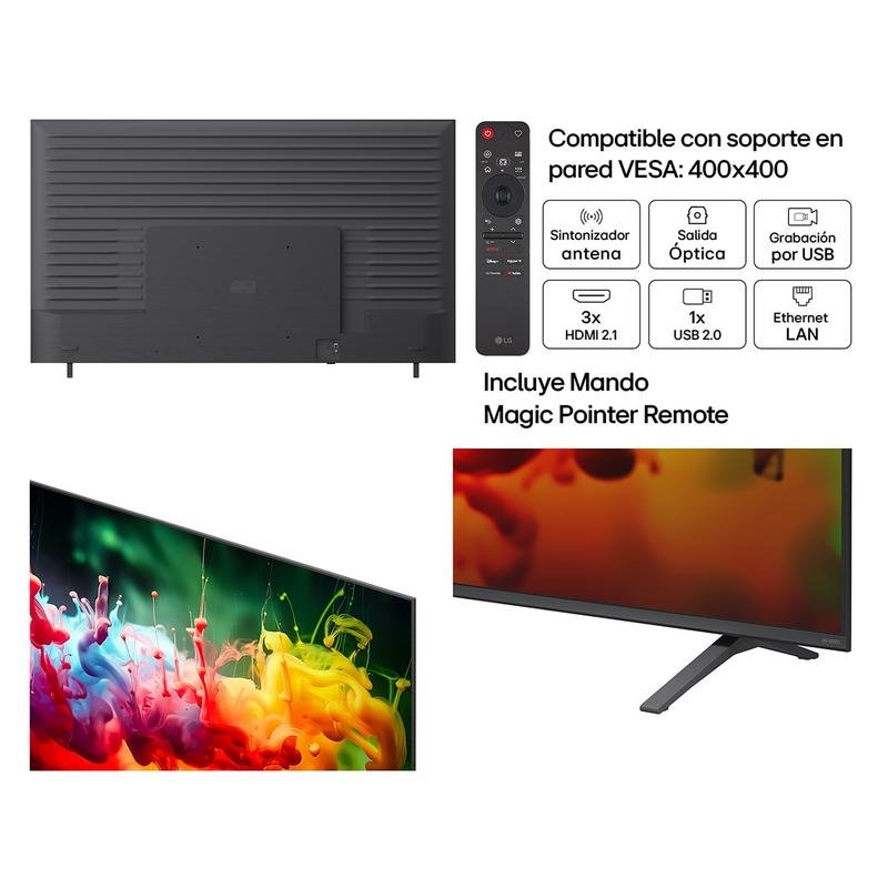 Detalle de LG 85QNED70B6A: TV QNED MiniLED de 85" 4K con HDR10, WebOS y Dolby Audio