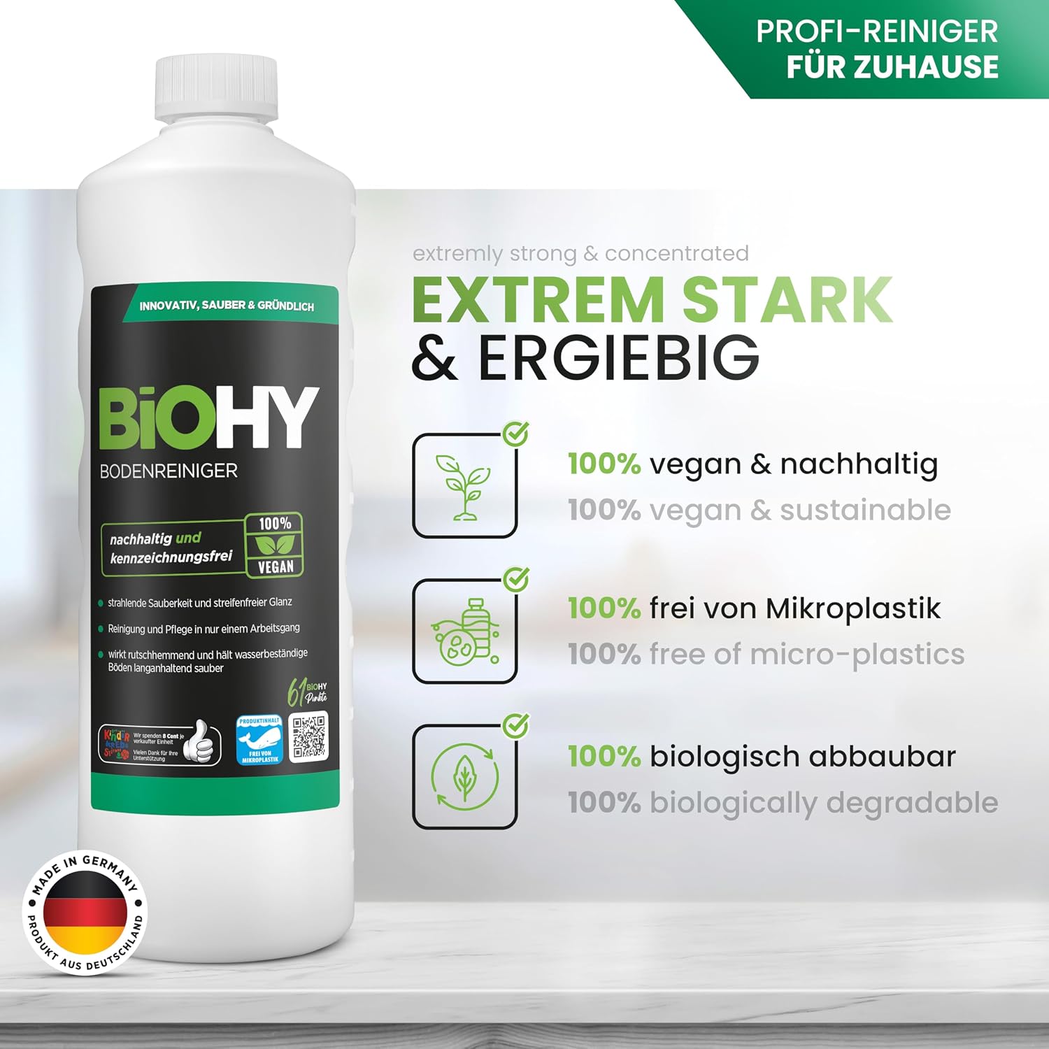 Detalle 2 de BiOHY Bodenreiniger 1 l Konzentrat für Böden