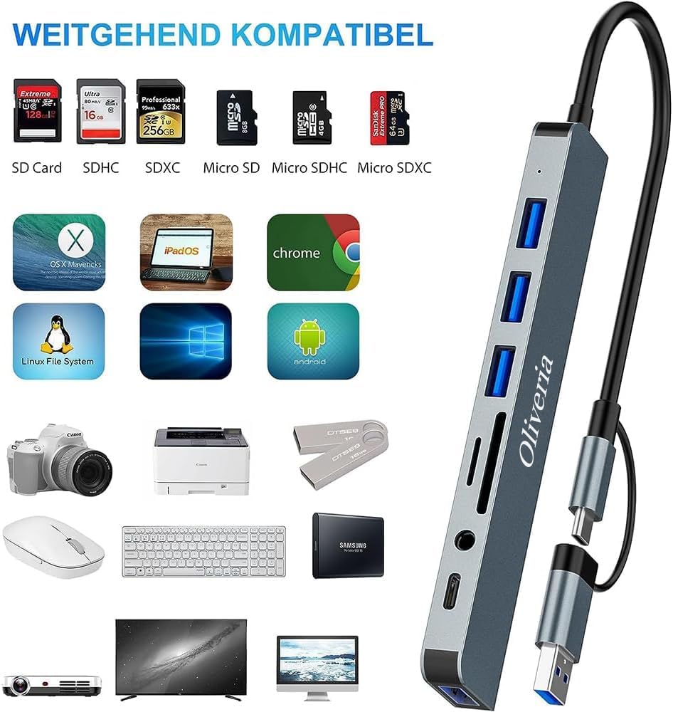 Thumbnail 3 de USB C Hub 3.0 8-in-1 Multiport