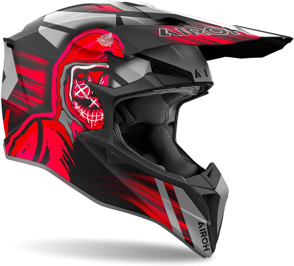 Detalle 2 de AIROH WRAAAP CYBER RED MATT XXS – Integraler Motorradhelm, ECE 2206