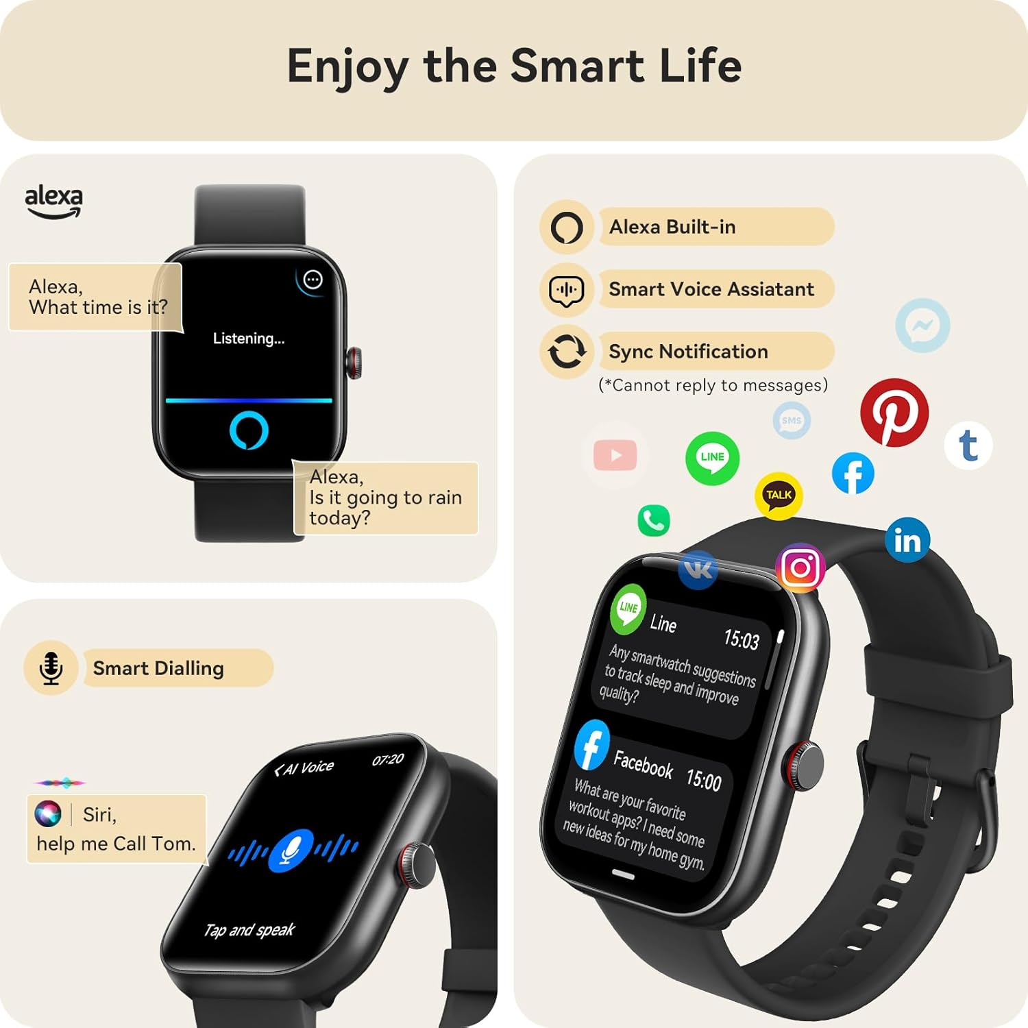 Thumbnail 4 de IDW20 Fitness Tracker 1.91" Smartwatch