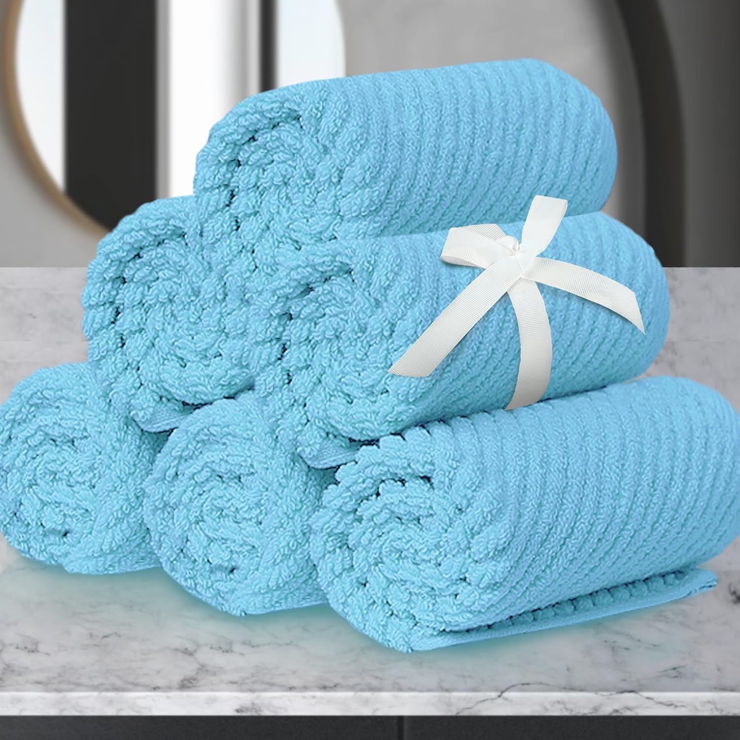 Detalle de VOOVA & MOVAS Blue Washcloths 6PC Large 13" x 13"