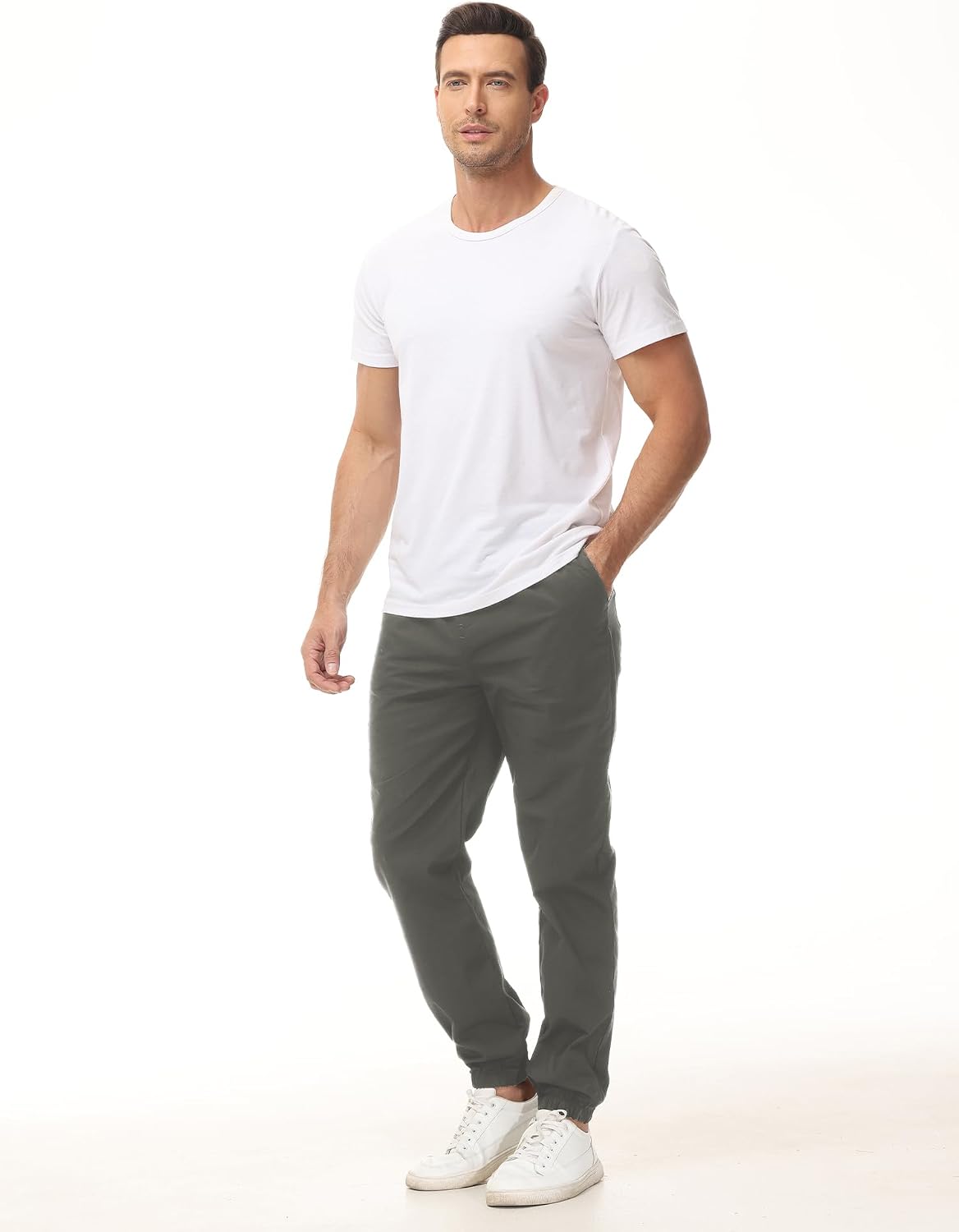 Detalle de KUNJLELP Pantalón cargo algodón slim fit S‑XXL