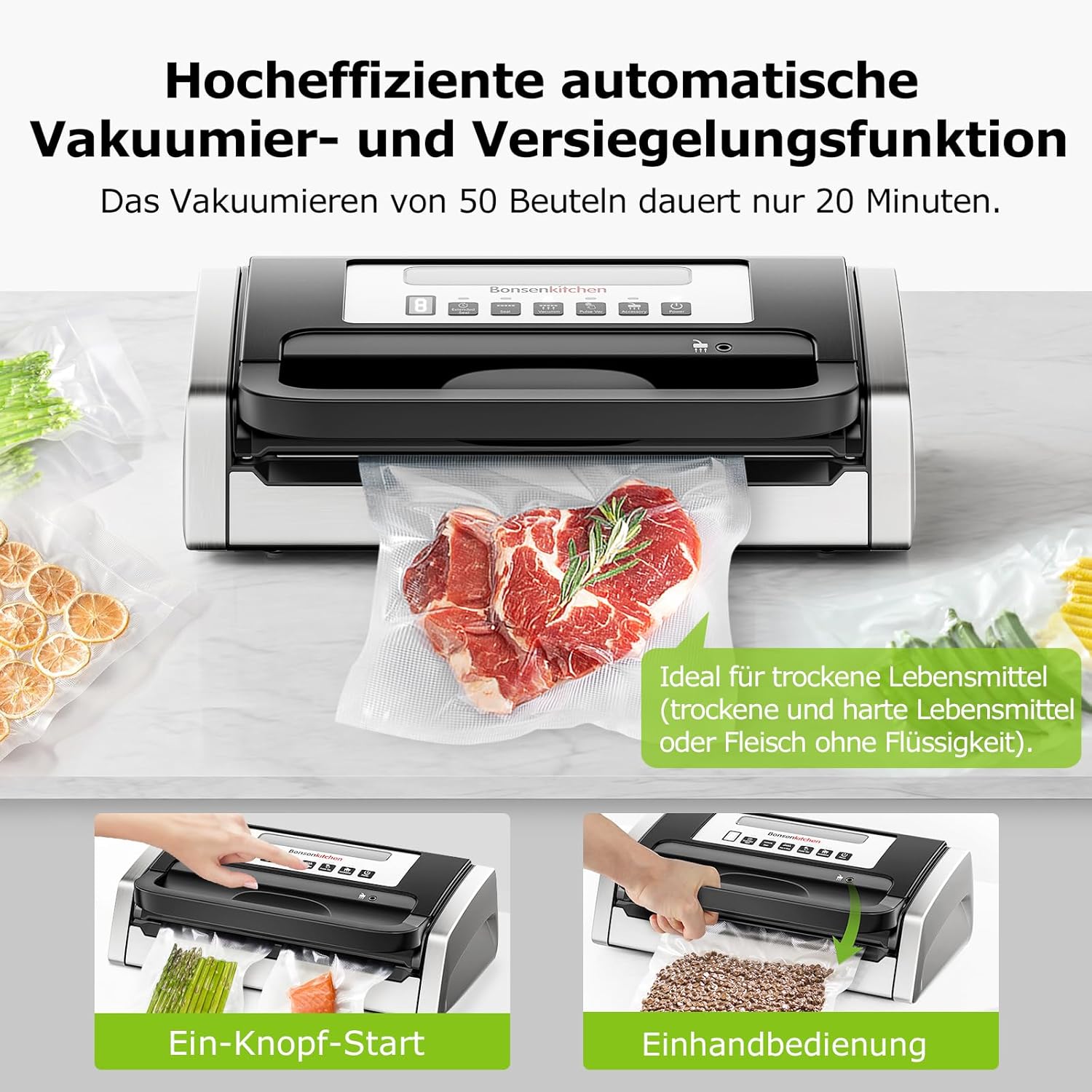 Thumbnail 2 de Bonsenkitchen Vakuumiergerät 15 L/min 🥫