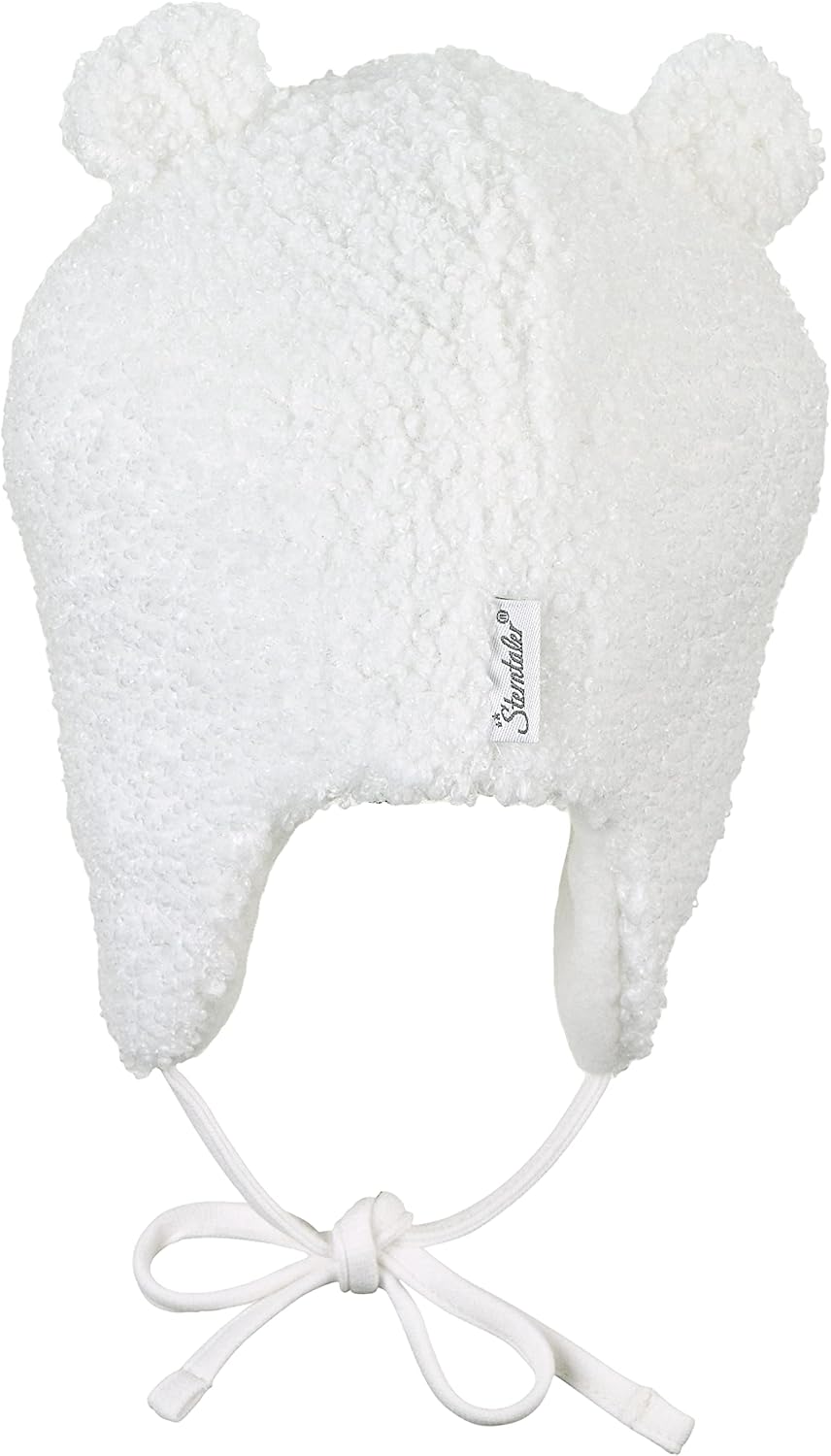 Detalle de Sterntaler Inkamütze Eisbär – flauschige Baby-Mütze, Größe 49, ecru