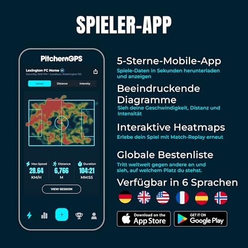Detalle 1 de PitcheroGPS Fußball Tracker mit GPS-Weste – 60 Tage kostenloses App-Abo