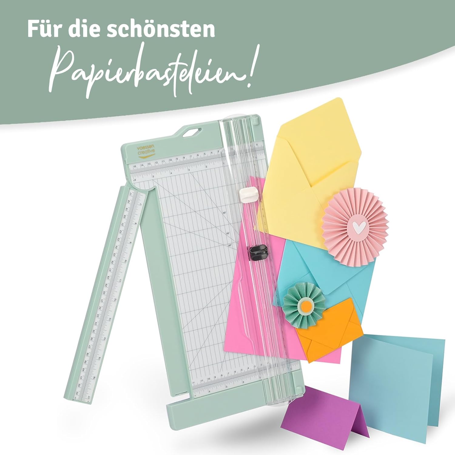Thumbnail 3 de Vaessen Creative Papierschneider mit Falzbrett 15x30,5 cm – Mintgrün