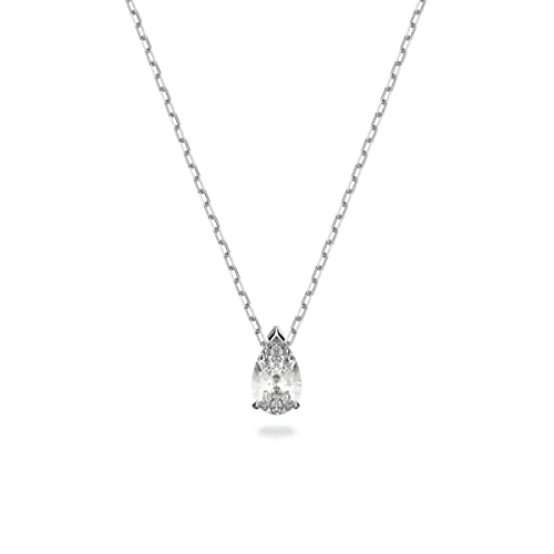 Detalle de Swarovski Set Attract Taglio Pear Bianco – Collana e Orecchini Placcato Rodio