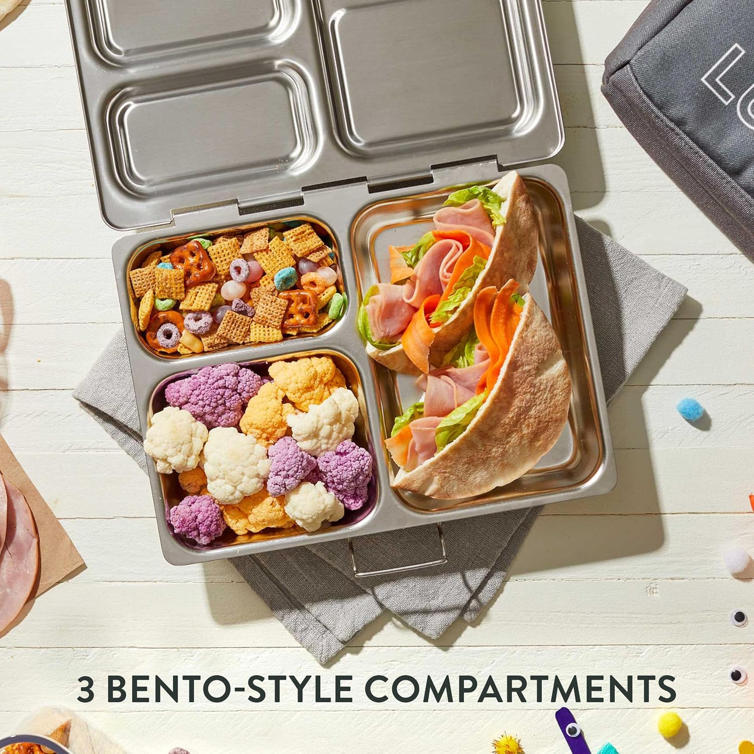 Thumbnail 1 de PlanetBox Launch Stainless Steel Lunchbox Replacement – Brushed Finish