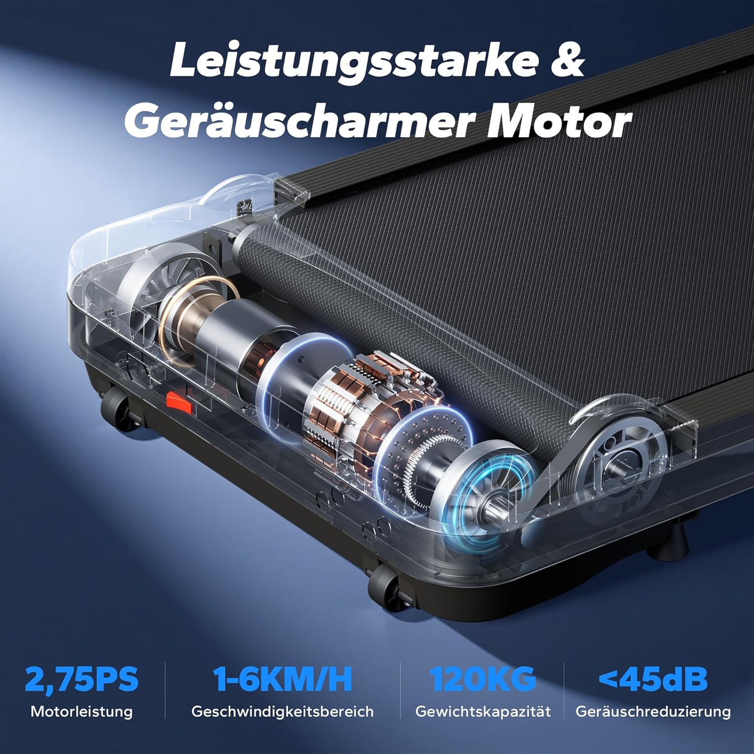 Detalle de MERACH Walking Pad T26 – Kompaktes Schreibtisch-Laufband für Zuhause und Büro