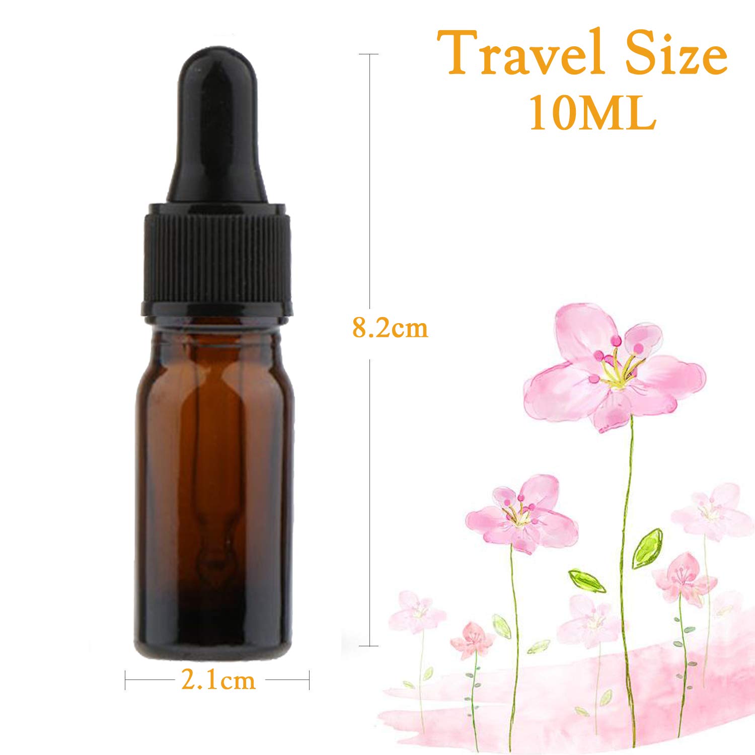 Thumbnail 1 de Alledomain 10ml Amber Glass Bottles