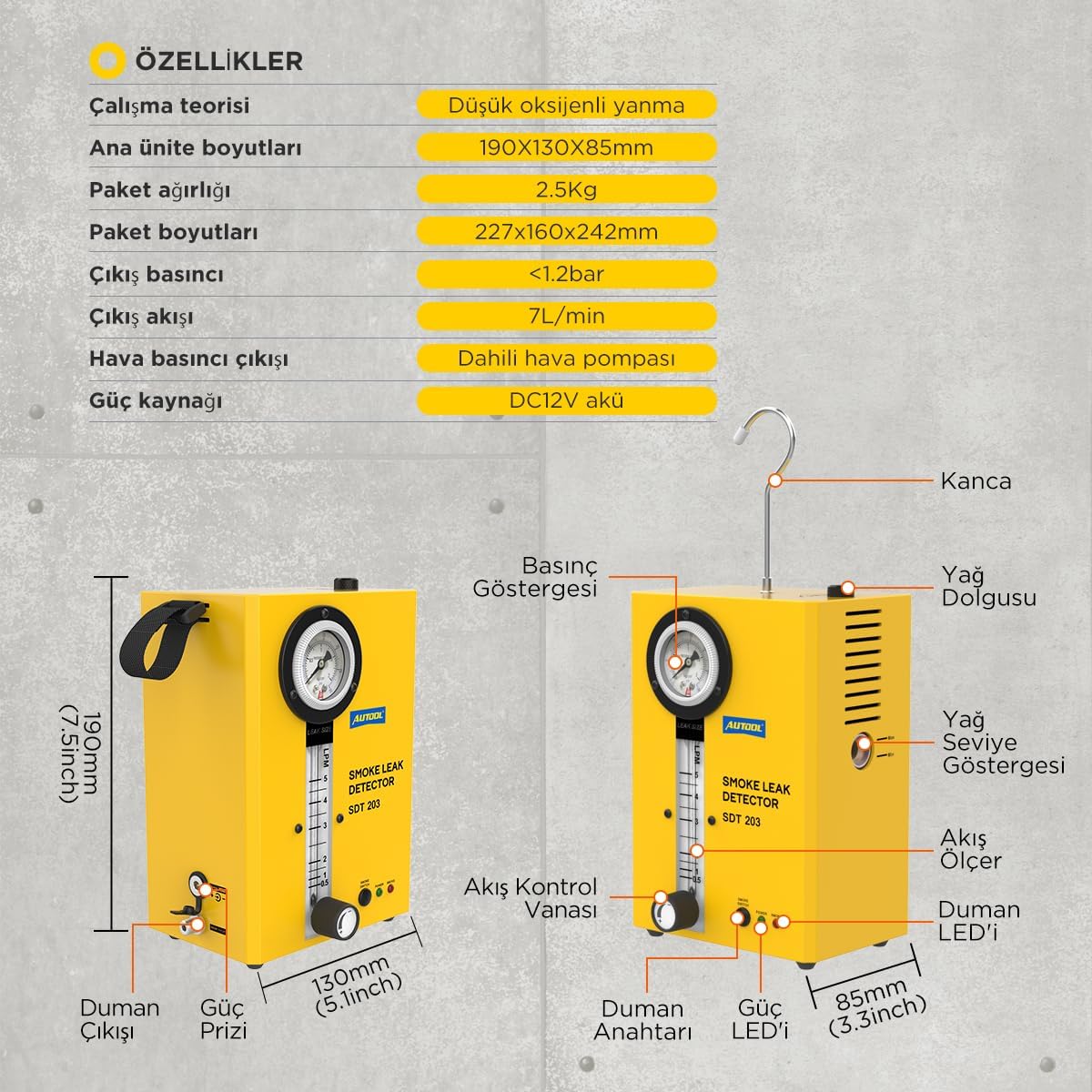 Thumbnail 4 de AUTOOL Automotive Smoke Machine for EVAP smoke leak detection (DC12V vehicles)