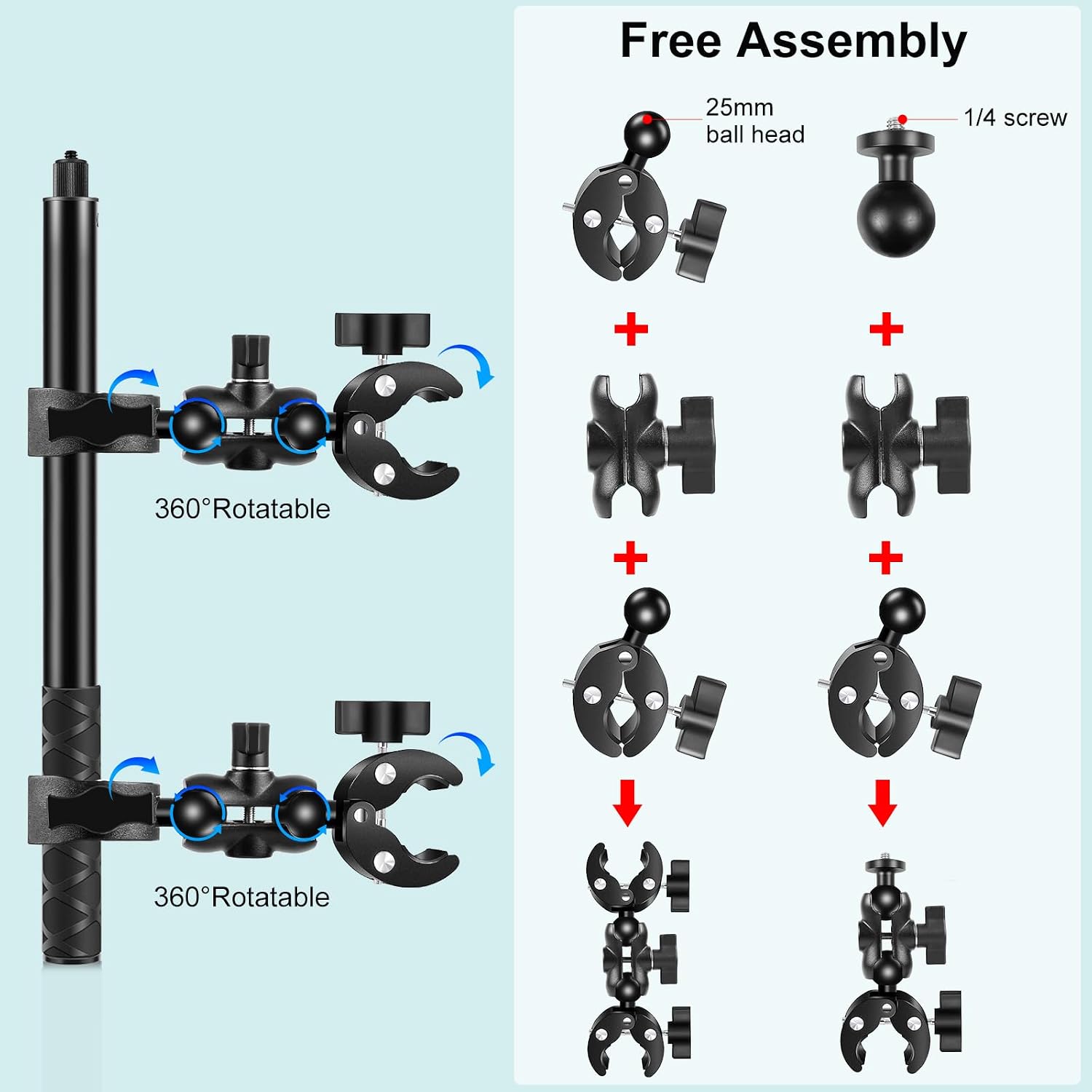 Detalle de PULUZ Insta 360 Motorcycle Mount kit 150cm