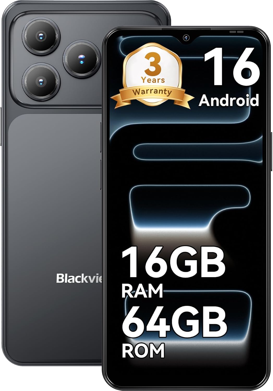 Detalle de Blackview Wave 7C: Smartphone Android 6.56'' con fotocamere 32 MP/13 MP, 16 GB RAM, espandibile fino a 2 TB e 5000 mAh